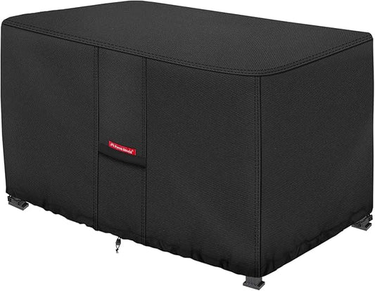 Porch Shield Patio Fire Pit Cover - Waterproof 600D Outdoor Rectangular Fire Table Cover Deck Box Protector - 58 x 30 inch, Black