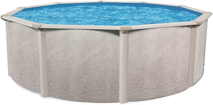 Aquarian Phoenix Round Above Ground Swimming Pool Only, 15' x 52" - Steel Frame with Galvanized Walls, Easy DIY Assembly for Outdoor or Backyard Setup, Accessories Sold Separately
