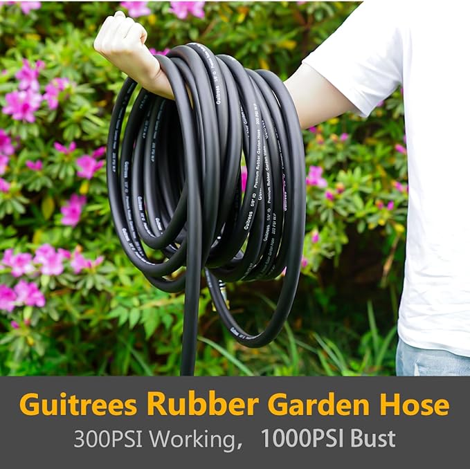 Leader Garden Hose 5ft x 5/8", Heavy Duty Short Water Hose, Female to Female Fittings, Five Layered Braiding for Durability, 1000PSI Burst, 200PSI Working (Black)