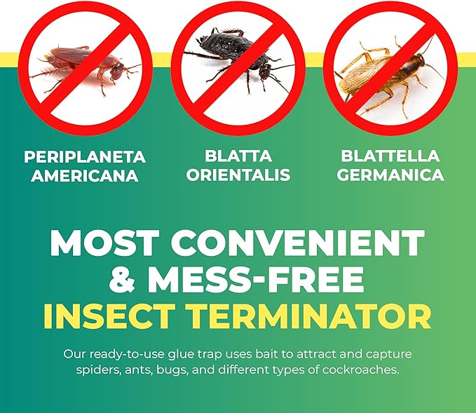 Roach Trap Indoor - 12 Pack | Effective German Roach Killer for Home Infestation - Child and Pet Safe Cockroach Traps Easy-to-Use Glue Traps for Roaches – UCatch