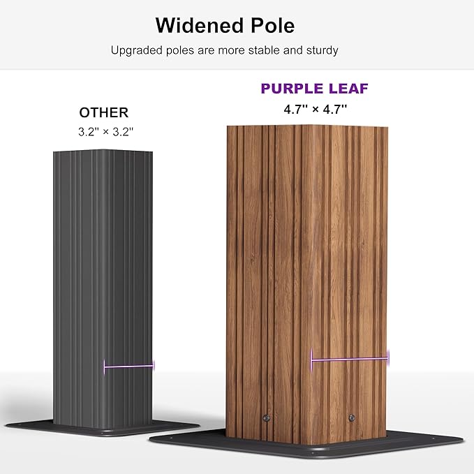 PURPLE LEAF 12' X 20' Outdoor Hardtop Gazebo for Patio Galvanized Steel Double Roof Permanent Canopy Teak Finish Coated Aluminum Frame Pavilion Gazebo with Netting and Khaki Curtains