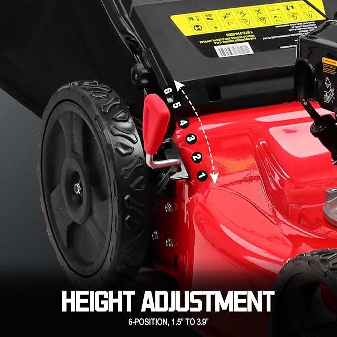 PowerSmart Self Propelled Gas Lawn Mower 21-Inch with Briggs and Stratton E550 140cc Engine 2-in-1 Mulch and Bagger B8721S1