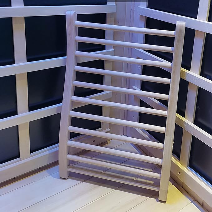LTCCDSS Sauna Backrest Canadian Hemlock Wooden | S-Shape Design - Slip-Resistant - Non-Toxic - Comfortable - Sauna Accessories Kit Apply to Barrel or Infrared Sauna (20.5 in * 13 in)