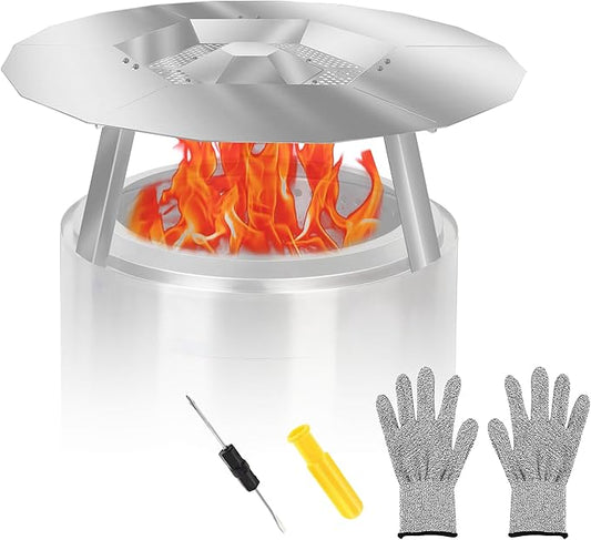 Heat Deflector for Solo Stove Ranger 1.0/2.0 and Other 15" Fire Pit - Accessory for Fire Pit, 304 Stainless Steel with 3 Legs Accessory.