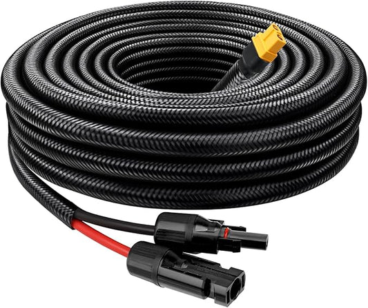 MOOKEERF Solar to XT60 Cable 10AWG - 10FT Solar Connector to XT60 Adapter Cable for Solar Panel to Battery RV Portable Power Station Solar Generator - 10 Foot