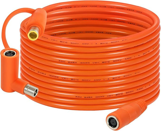 8mm DC Extension Cable 20FT – DC7909 Male to Female Solar Cable with DC8020 Adapter, 14AWG Tinned Copper Wire, Waterproof – Works with Most Portable Power Stations and Solar Generators