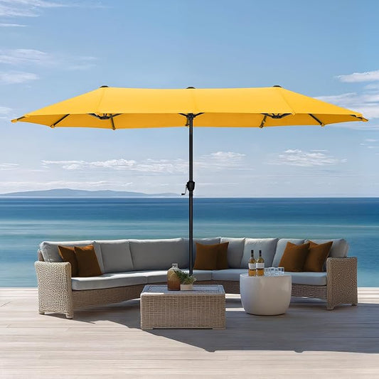 Sophia & William 13ft Outdoor Patio Umbrella for Table, Large Double-sided Umbrella for Garden, Deck, Pool, Golden Yellow