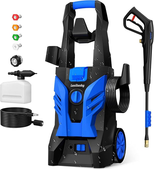 Pressure Washer, Power Washer with 4 Nozzles and Foam Cannon, High Pressure Cleaning Machine for Cars, Driveways, Fences, Patios, Home Cleaning