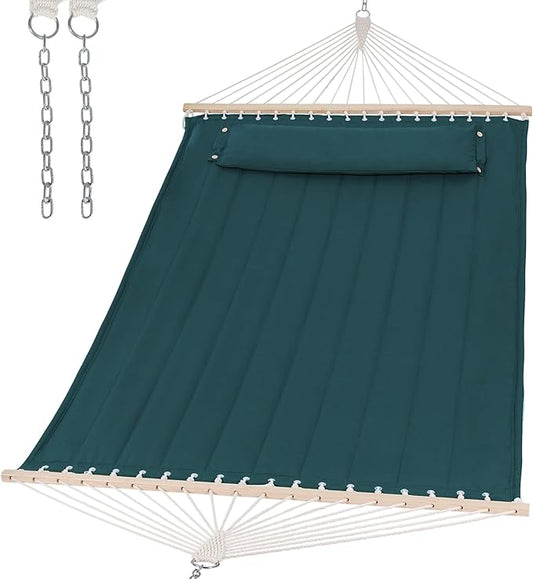 SUNCREAT Hammocks Replacement Hammock for Stand, 475 lbs Capacity, Two Person Patio Hammock for Outside, Dark Green