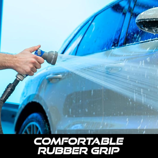 VIKING Hose Nozzle, Garden Hose Nozzle with 8 Spray Patterns, Adjustable Heavy Duty Thumb Control for Washing Car, Watering Plants, Washing Pets, and Home Use