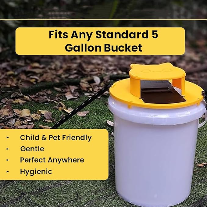 Bucket Lid Mouse Trap [2 Pack] - Reusable Mouse Catching Tool for Indoor/Outdoor, Mouse Trap Bucket Works with 5 Gallon Buckets