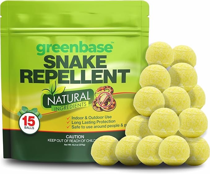 Natural Snake Repellent Balls – 15 Pack Outdoor & Indoor Snake Deterrent for Yard, Garden, Camping, Sheds, Basements & RVs | Pet & Plant Safe Long Lasting Protection