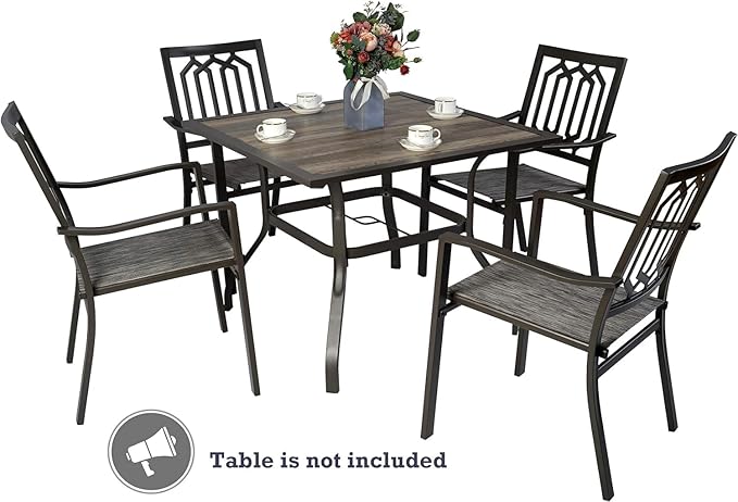 Kozyard Villa Outdoor Patio Dining Chair (Steel/Textilene) for Garden Backyard Lawn