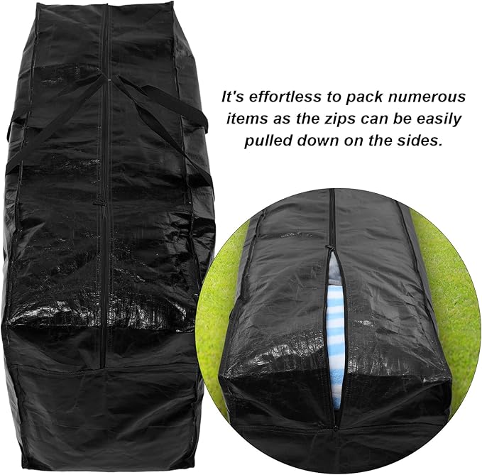 Windyun 4 Pack 57 Gallon Extra Large Storage Bags XXL Moving Bags with Zipper Handles Heavy Duty Jumbo Big Tote Box for Christmas Tree Storage 4, 5, 7.5, 9, 10, 12 ft Skeleton College Dorm(Black)