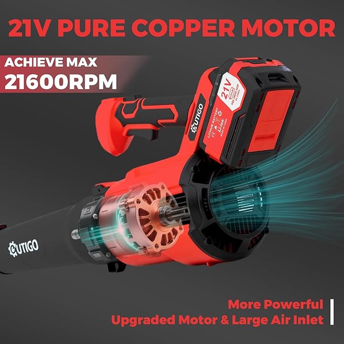 Cordless Leaf Blower with 2 * 21V 4.5Ah Batteries and 2 Tubes, Powerful Lightweight Handheld Garden Leaf Blower, Suitable for Dust Removal, Snow Removal, Yard and Homework