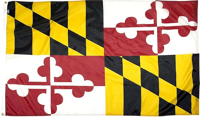 FlagSource Maryland Nylon State Flag, Made in USA, 5x8'