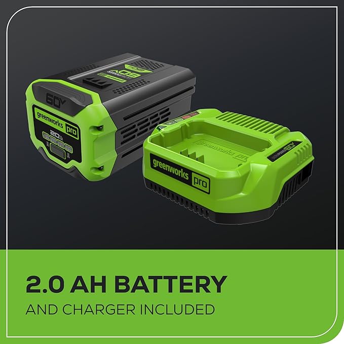 Greenworks 60V 8" Brushless Cordless Edger with 2.0Ah Battery & Charger – Tool-Free Depth Adjustment, Lightweight Lawn Edging Tool, 4-Year Warranty