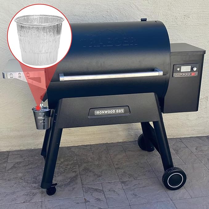 WEBROIL 30 Packs BAC407 Grease Bucket Liner for Traeger Pro 575/870 Grill Tray liner, Traeger Ironwood 650/885 Bucket Liner Accessories,Traeger Drip Tray liner 20, 22, 34 Series Pellet Grill,4.9" x 4"