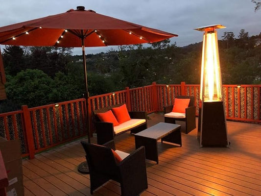 Avenlur Pyramid Patio Heater, 48,000 BTU Outdoor Propane Heater with Quartz Glass Tube, Cover, Ignition & Wheels — Freestanding Gas Heater for Backyard, Deck & Patio