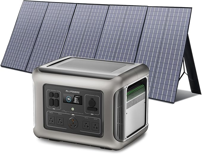 LLPOWERS R2500 Portable Power Station with SP037 Solar Panel, 2500W 2016Wh LiFePO4 Solar Generator with 400W Panel Included, Solar Power with UPS Function, Fast Charging, 30A RV Port