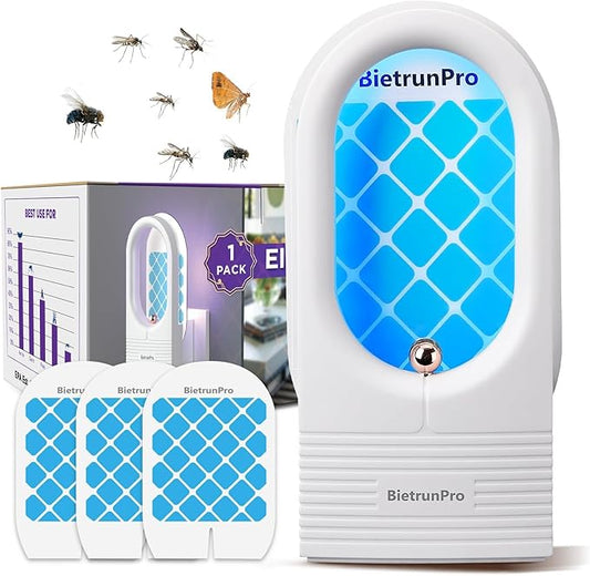 Fruit Fly Traps/Gnat Traps for Indoors, UV＆Blue Light Plug-in Gnats Killer Bug Trap, NAT Killer, Flying Insect Catcher Trap for Fruit Flies, Moths, Mosquitoes, Fungus, Get Rid of Gnat Infestation