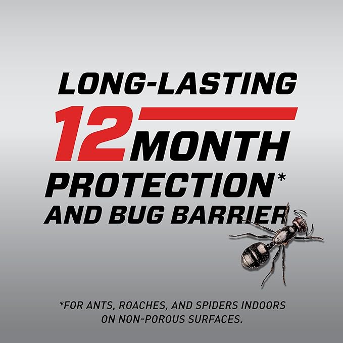Ortho Home Defense Max Indoor Insect Barrier: With Extended Reach Comfort Wand, Pest Control, No Stains, Starts to Kill Ants, Roaches, Spiders, Fleas and Ticks Fast, 1 gal