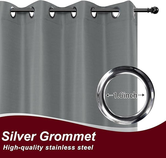 HolidayIdeas Grommet Top Outdoor Curtains for Patio Waterproof 8 Pcs All Weather Balcony Outside Curtain Panels for Apartments, Gazebo, Pergolas, Porch, 54x85 Inch, Grey