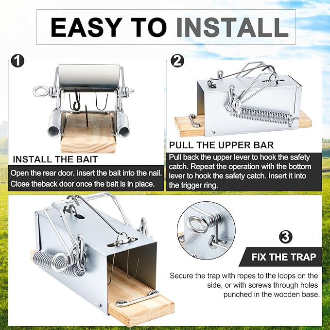 Qualirey 1 Pcs Tube Trap Squirrel Trap Outdoor Safe and Effective Pest Control Squirrel Killer for Commercial and Residential for Backyards, Patios, and Gardens