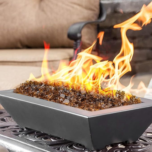 Onlyfire 10 pounds Fire Glass for Propane Gas Fire Pit, 1/4-Inch High Luster Fireplace Glass Rocks for Fire Pit Table, Copper