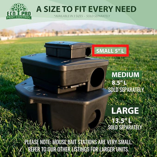Mouse Bait Station | 4-Pack Indoor & Outdoor Mouse Bait Stations | Bait (Not Included) is Secured by Lock & Key | Pet & Child-Safe Alternative to Mouse Traps | For Mice Only - by Eco Pro Pest Control