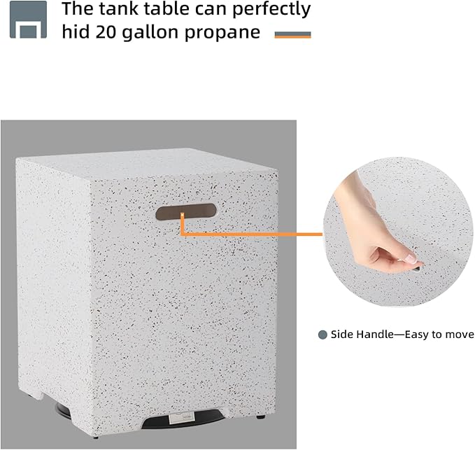 HOMPUS Outdoor Round Propane Fire Pit Table, 41''x12'' Fire Table w Wind Guard & 20lb Tank Cover Table, 50000 BTU Fire Pit w Free Waterproof Cover & Fire Stone for Patio, Garden, Colorful Terrazzo