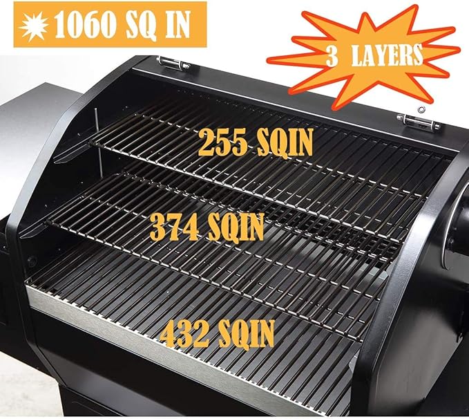 Z GRILLS Wood Pellets Smoker,8-in-1 Outdoor Smoker Grill with 1000 SQIN 20LB Hopper Stainless