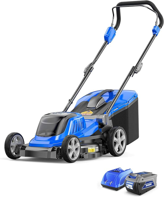 Wild Badger Power 40V 18″ Cordless Lawn Mower Brushless , 3,767 sq ft/0.087 ac, 1×4.0Ah Battery & Fast Charger, 5-Position Height ,for Small-to-Medium Lawns