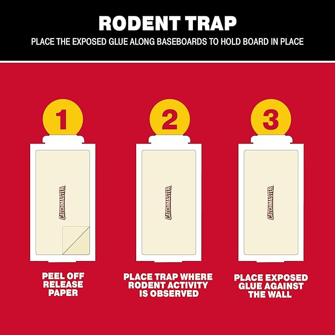 Catchmaster Small Mouse and Insect Glue Boards, 75-Pack Mouse Traps Indoor for Home, Sticky Pest Control Adhesive for Catching Bugs, Rats & Rodents, Bulk Glue Traps