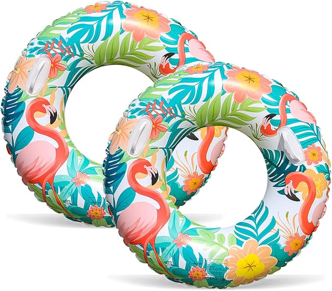 2PCS Inflatable Pool Floats Swimming Rings Large Inner Tube Swimming Pool Swim Rings Pool Lounger Float for Pool Party & Summer