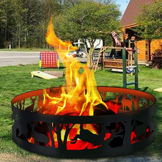 Fire Ring, Metal Fire Pit Ring, Fire Rings for Outdoors 36x9IN,Fire Ring for Outside Fire Pit