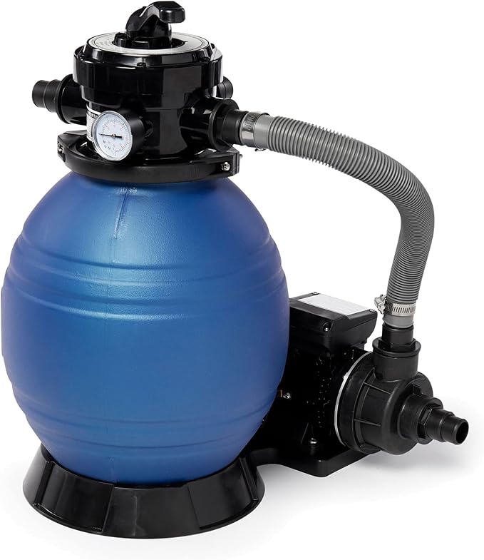 Aquarian Above Ground Pool Kit w/ Sand Filter & Pump, Phoenix Steel-Frame, 18', Gray - Large Heavy-Duty Outdoor Family Swimming Pool for Backyard, Patio, and Yard