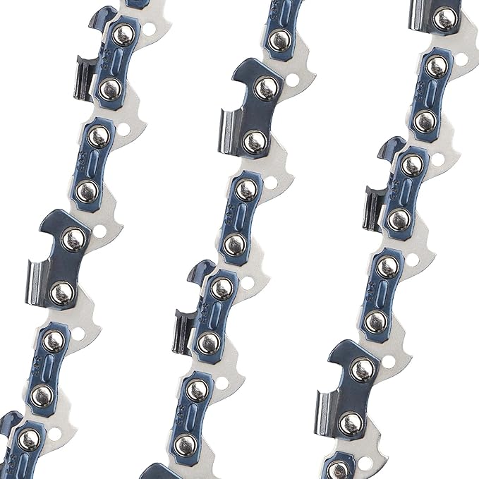 E & S 3 Pack 8 Inch Chainsaw Chain 3/8" LP Pitch .043" Gauge 34 Drive Links Semi-Chisel Chain Saw Chains for Husqvarna, Poulan, Craftsman, Greenworks and More Chainsaw Brands