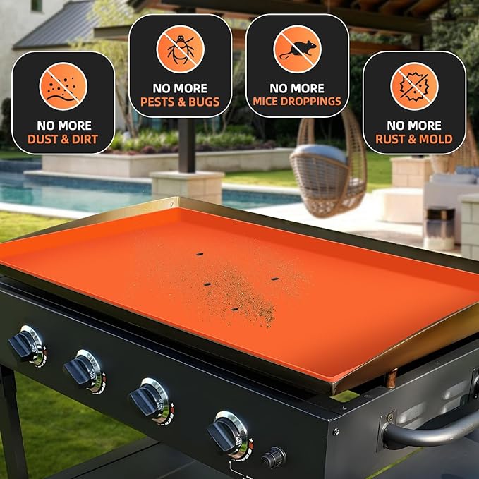 28" Silicone Griddle Mat for Blackstone, Heavy Duty Food Grade Silicone Griddle Cover, BBQ Shield Against Rust, Grease & Dirt, All-Season Protection