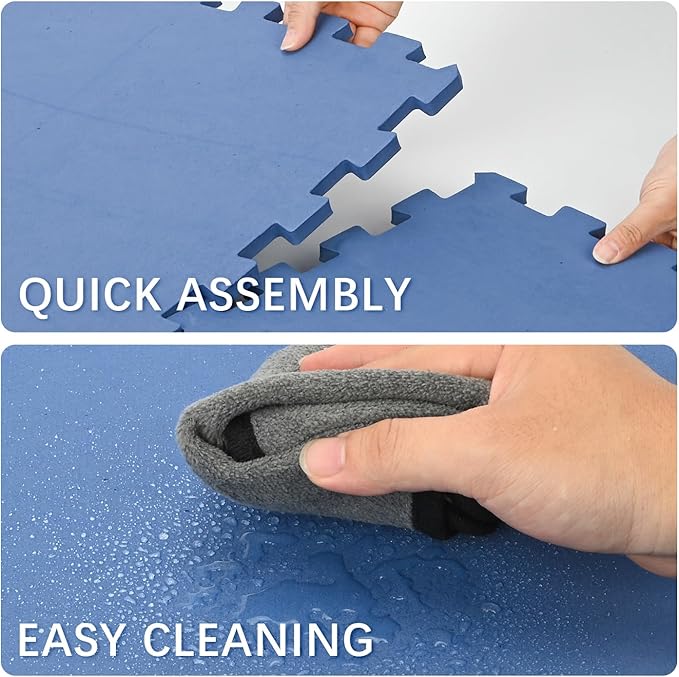 tonchean 77 Inch Round Hot Tub Mat for Inflatable Tub,1/2" Thicken Hot Tub Pad Foundation for Inflatable Tub Eva Foam Padding for Outdoor Hot Tubs Non Slip Pool Spa Pad Game Camping Mat(Blue)