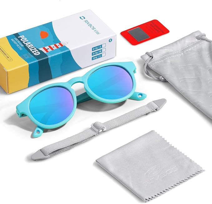 RIVBOS Baby Sunglasses Boys&Girls with Strap UV400 Polarized Flexible for Toddler,Infant and Newborn(0-24month) RBK0231