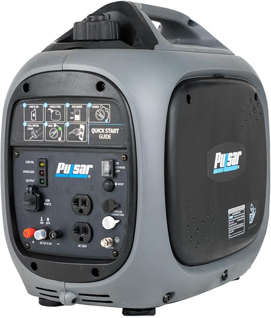Pulsar 2,300W Portable Gas-Powered Quiet Inverter Generator for Home Emergency Backup, Parallel Capability, With USB Outlet, Long Run Time, GX230N