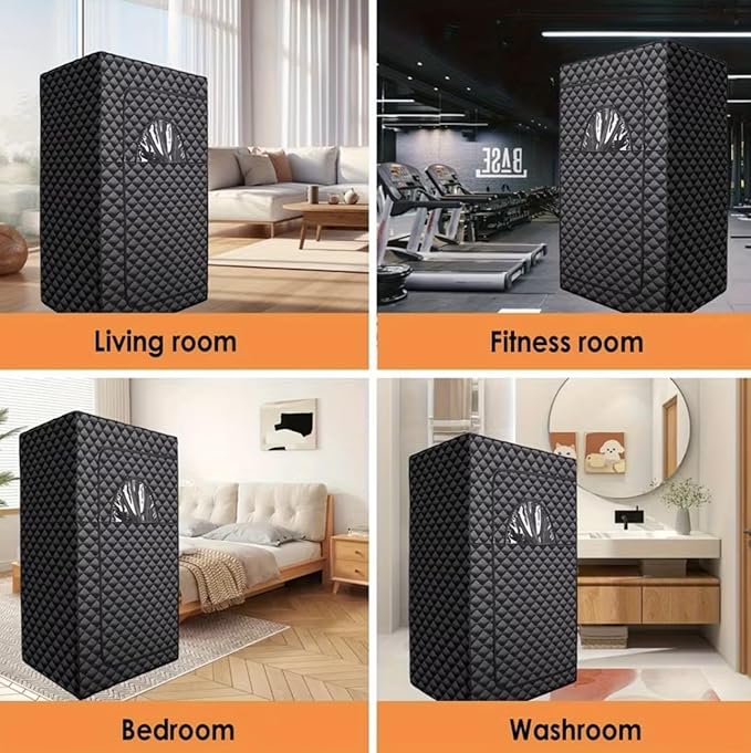 Portable Steam Sauna Tent with 1200W 3L Steamer, Remote Control, Folding Chair, Black, 175cm Height, 9-Level Temp Control