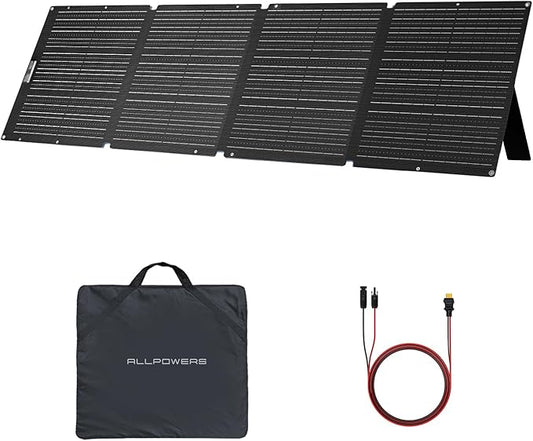 ALLPOWERS SOLAX SE200 200W Portable Folding Solar Panel,High-Efficiency 23%-25% Monocrystalline Solar Charger for Solar Generator,Camping&RV,41.6V Voltage,IP68 Waterproof