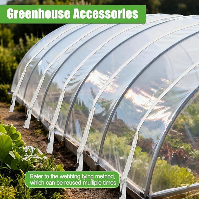 4 Pack Ground Earth Anchors, Easy Hook Anchor with Driving Rod, Earth Anchor Cable Stakes with Webbing for Anchor Tunnel Creenhouse, Large Walk-in Green House, Greenhouse Plastic