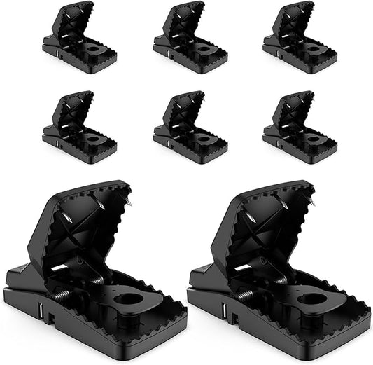 8-Pack Unstoppable Rat Traps for Indoors and Outdoors, Large Strong Mouse Traps with Double The Power to Tackle Tougher Mice and Rats, Simple, Sturdy and Reusable