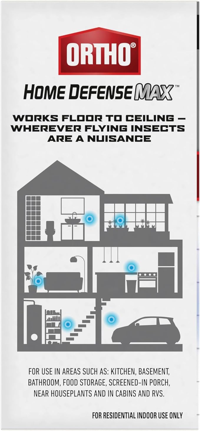 Ortho Home Defense Max Indoor Flying Insect Trap, Light Trap for House Flies, Fruit Flies, and Gnats, 1 Plug-in and 4 Refills