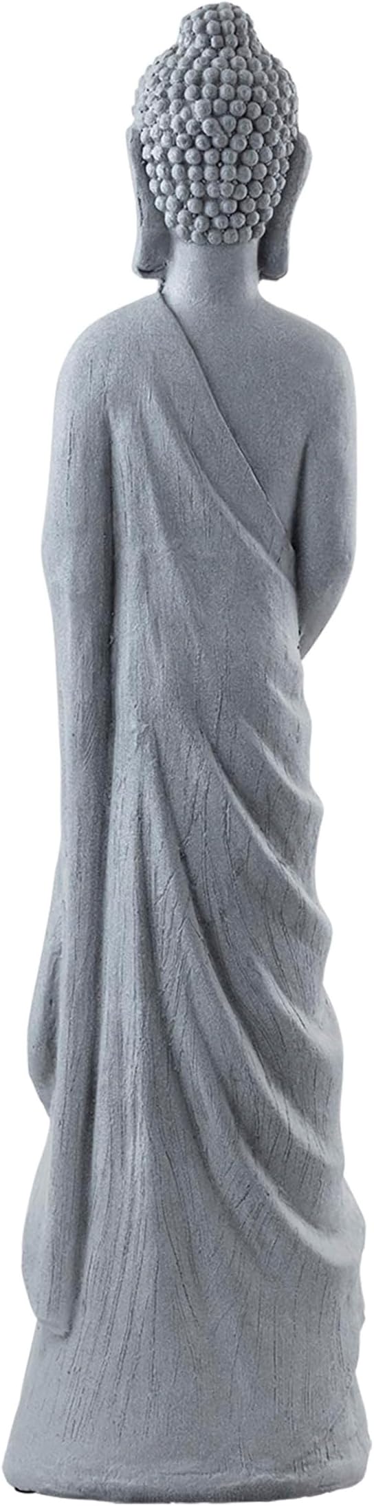 Alpine Corporation 32" Tall Cement Standing Buddha Outdoor Garden Statue, Gray