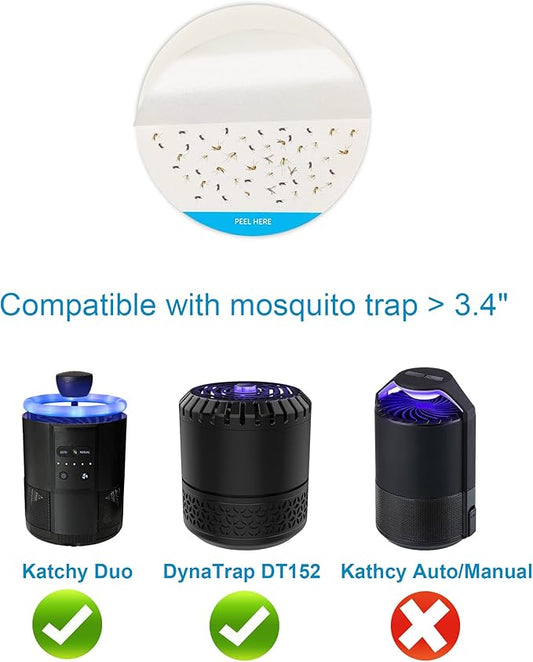 48 Pcs Refill Glue Boards 3.4" Sticky Pads Compatible with DynaTrap DT152 and Katchy Duo Indoor Fly Trap Bug Catcher Insect Mosquito Zapper Lamp