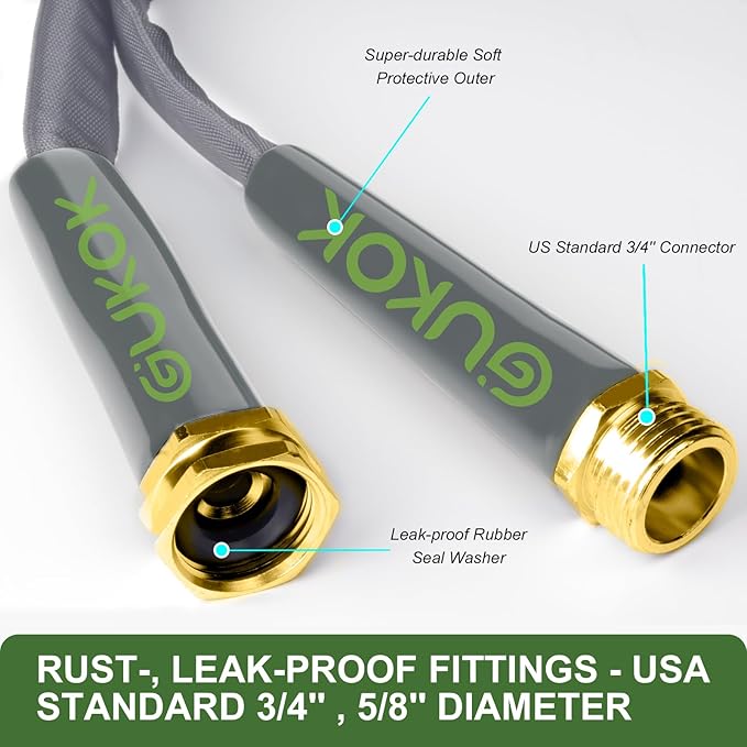2025 Upgraded 100FT Non-Expanding Garden Hose, Ultra-Light & Flexible Water Hose - Burst-Resistant, Kink-Free, High-Pressure, All-Weather Use for Lawns, Gardens, and Outdoor Cleaning